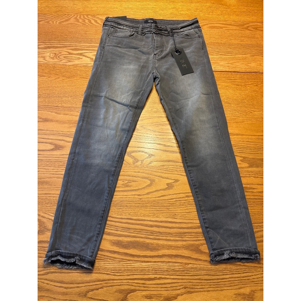 Vervet Denim Ankle Skinny Jeans Gray Mid Rise Raw Hem  Sz 30